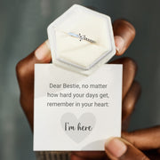 Dear Bestie I'm Here Heart-Cut Half Enamel Ring
