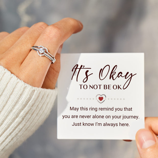 It's Okay Layered Heart Ring