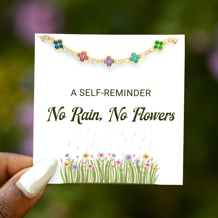 No Rain No Flowers Four-Leaf Clover Bracelet