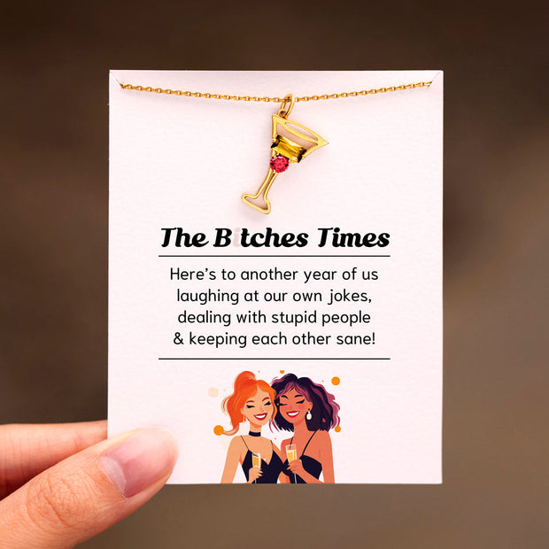 For Besties Custom Cocktail Birthstone Necklace