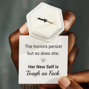 Her New Self is Tough As F♥︎ck Black Heart-Cut Half Enamel Ring