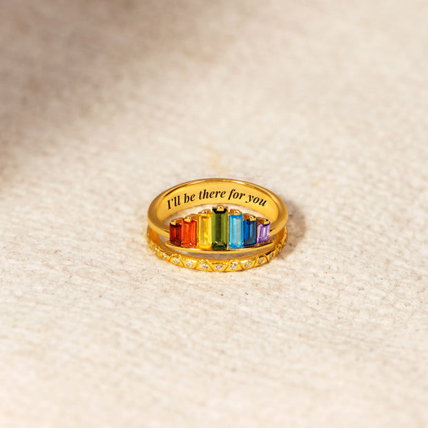 I Will Be There For You Friendship Rainbow Ring