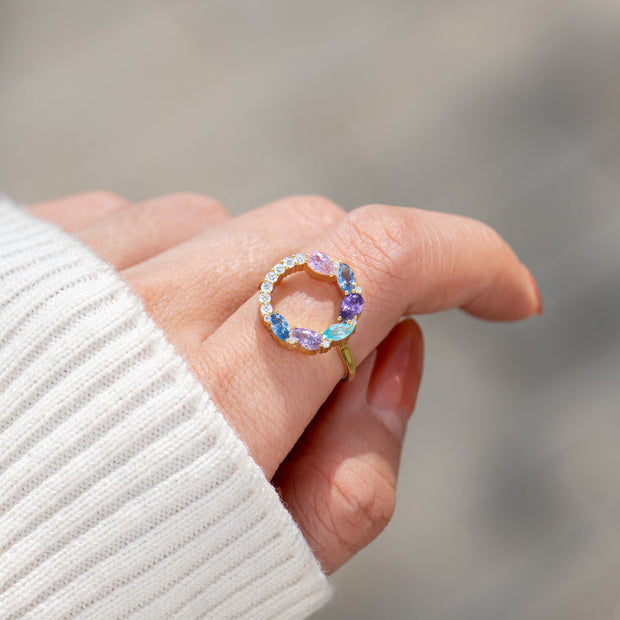 1-8 Marquise Water Drop Birthstone Ring