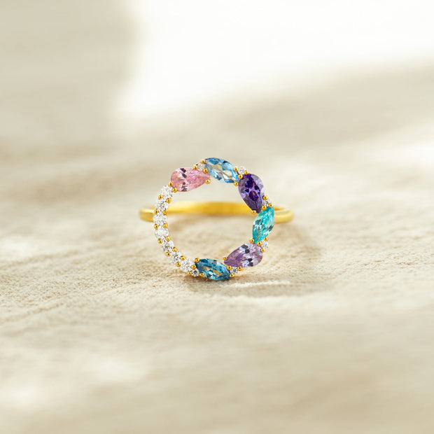 1-8 Marquise Water Drop Birthstone Ring