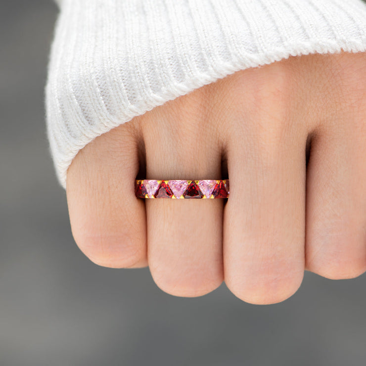 Triangle Birthstone Ring Band