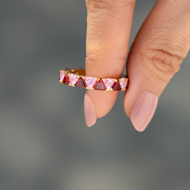 Triangle Birthstone Ring Band