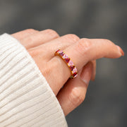 Triangle Birthstone Ring Band