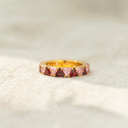 Triangle Birthstone Ring Band
