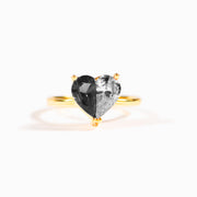 Self Love Black Pieced Heart Ring
