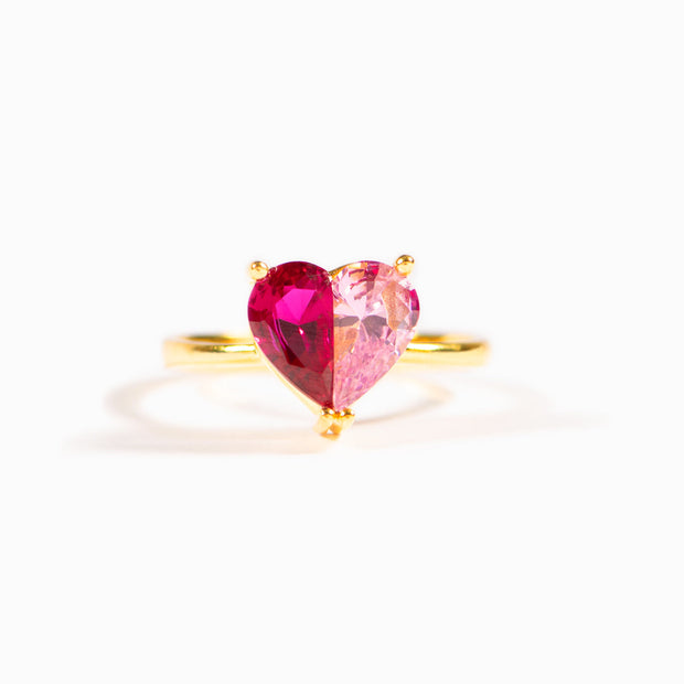 You Complete Me Pieced Heart Birthstone Ring