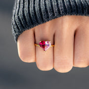 You Complete Me Pieced Heart Birthstone Ring
