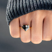 Self Love Black Pieced Heart Ring