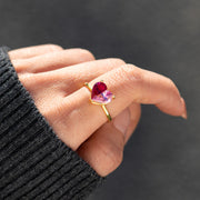 You Complete Me Pieced Heart Birthstone Ring