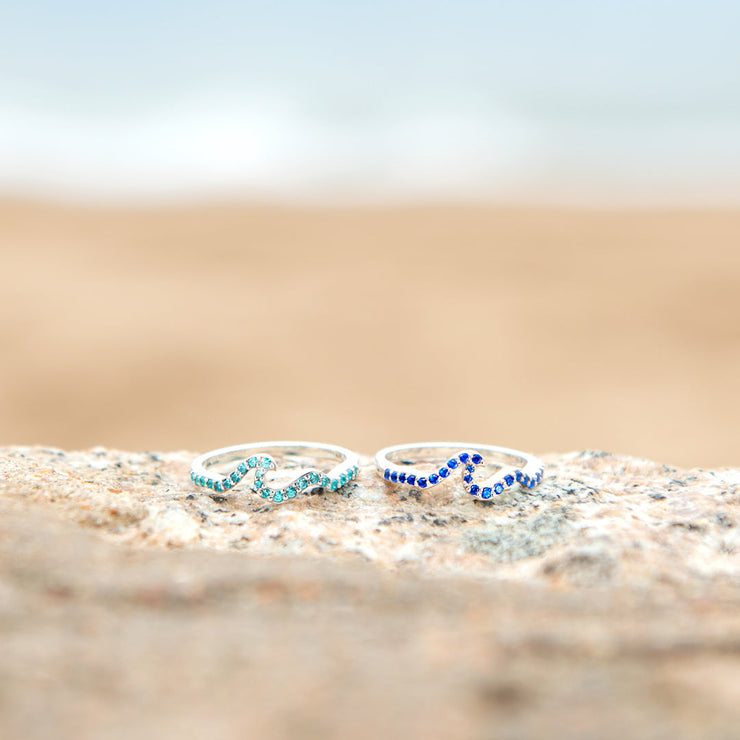 Pavé Wave Ring-Daughter The Entire Ocean Is Yours 