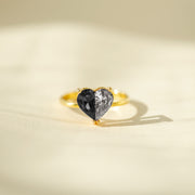 Self Love Black Pieced Heart Ring