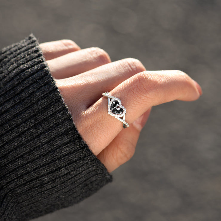 You Won Engraved Motivational Dual Teardrop Heart Ring