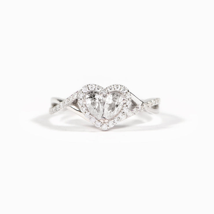 It's Okay Dual Teardrop Heart Ring