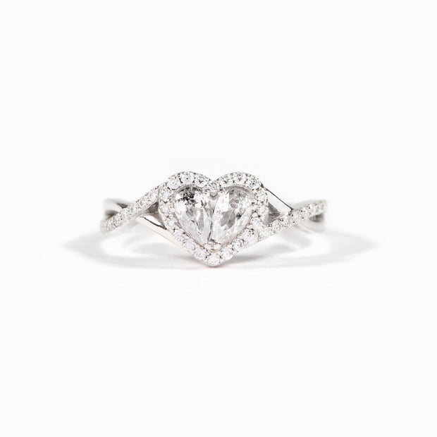 I Choose Me Dual Teardrop Heart Ring