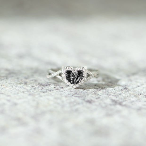 You Won Engraved Motivational Dual Teardrop Heart Ring