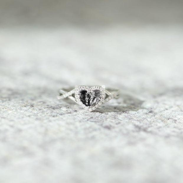 Take That Win Dual Teardrop Birthstone Heart Ring