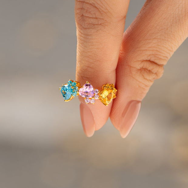 I Found Your Paw 1-5 Birthstones Ring
