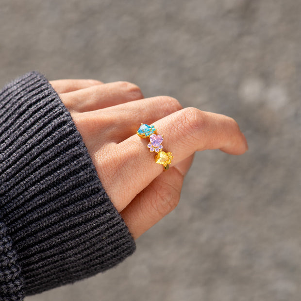 I Found Your Paw 1-5 Birthstones Ring