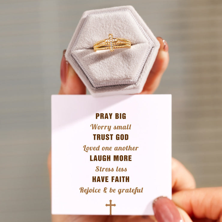 Triple Band Cross Ring