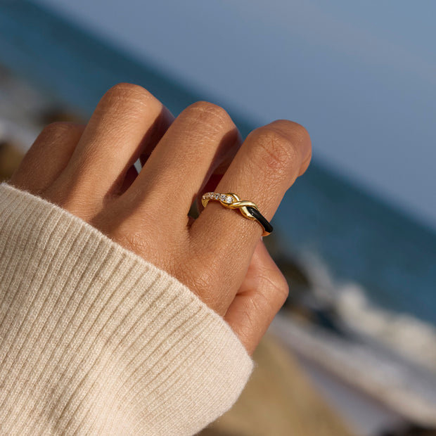 Best Bi♥︎ches Forever Matching Half Enamel Infinity Rings