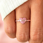 Pavé MOM Heart Ring - Being A Mom Is A Work Of Heart