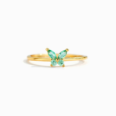 Mother & Daughter Matching Birthstone Butterfly Ring