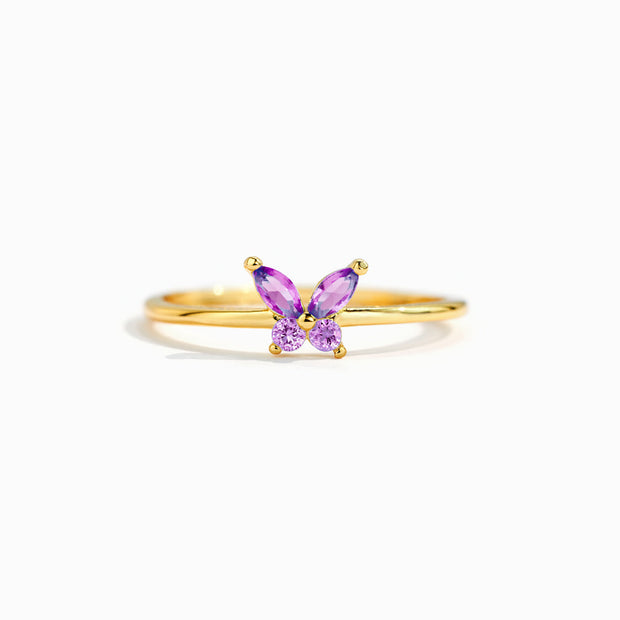 Sisters Are Like Butterflies Matching Birthstone Butterfly Ring