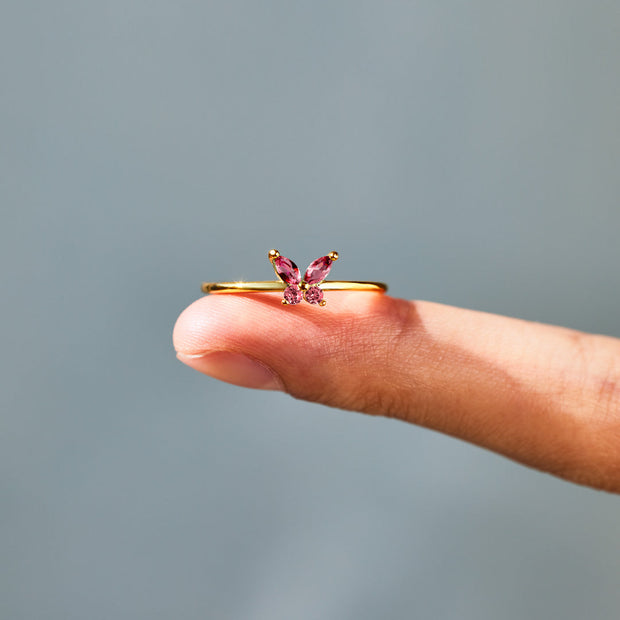 Sisters Are Like Butterflies Matching Birthstone Butterfly Ring