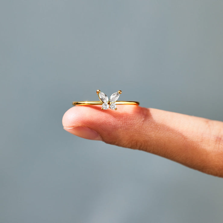 Mother & Daughter Matching Birthstone Butterfly Ring
