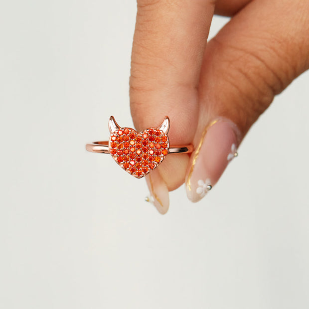 She Is Clever As A Devil Heart Ring