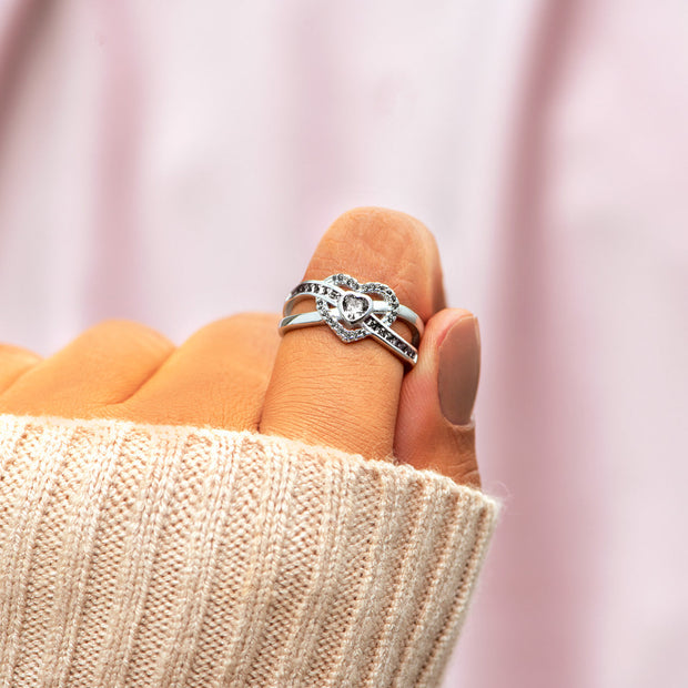 I'm Still Enough Infinity Heart Within Heart Black Ring