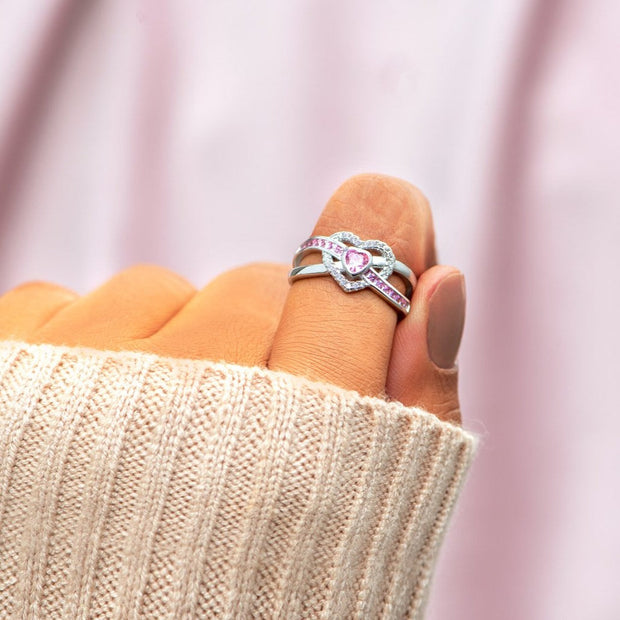 Infinity Heart Within Heart Ring