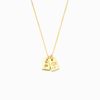 12 Birth Month Flower Necklace
