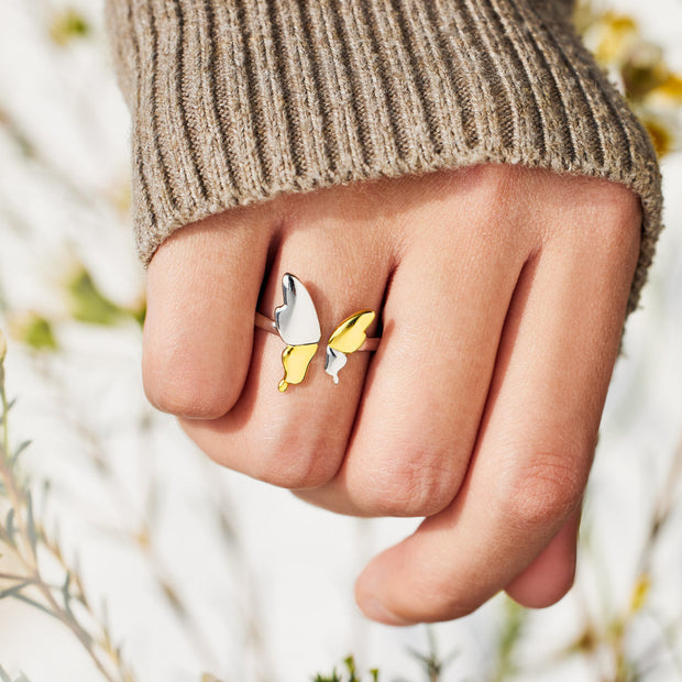 Two-Tone Butterfly Ring