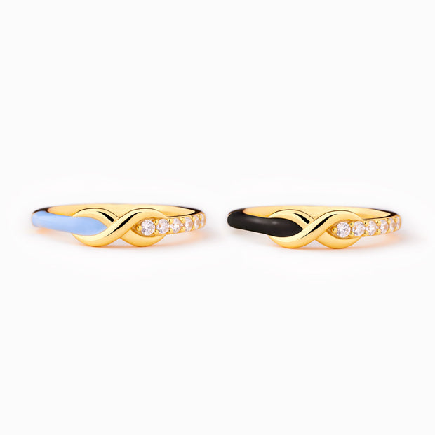 Best Bi♥︎ches Forever Matching Half Enamel Infinity Rings