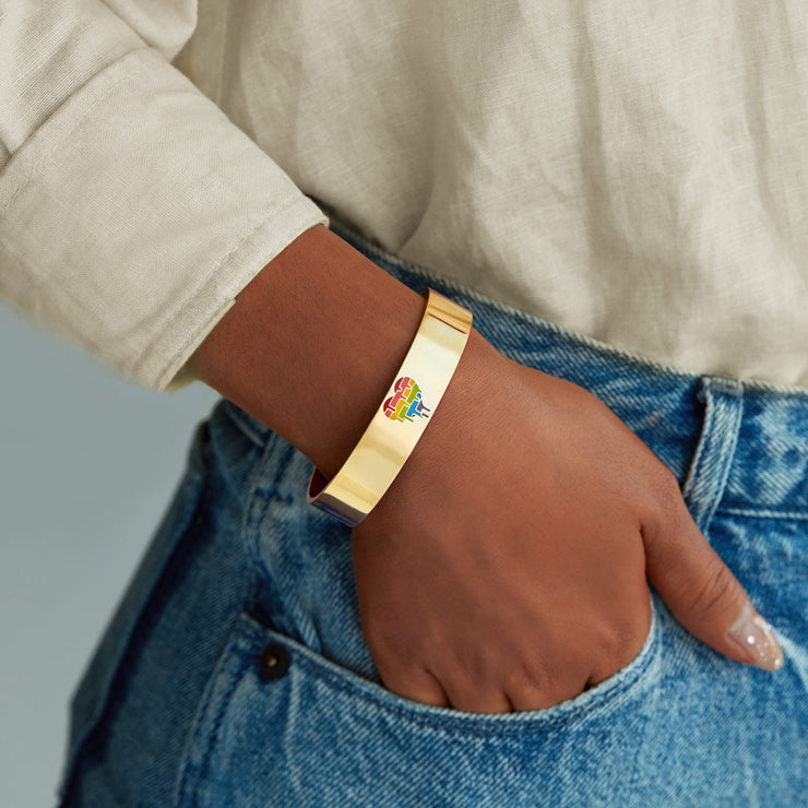 Love Is Love Rainbow Heart Bangle
