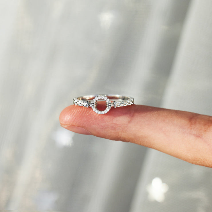 Pavé Open Circle Ring