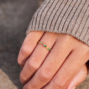 Double Stone Wavy Ring