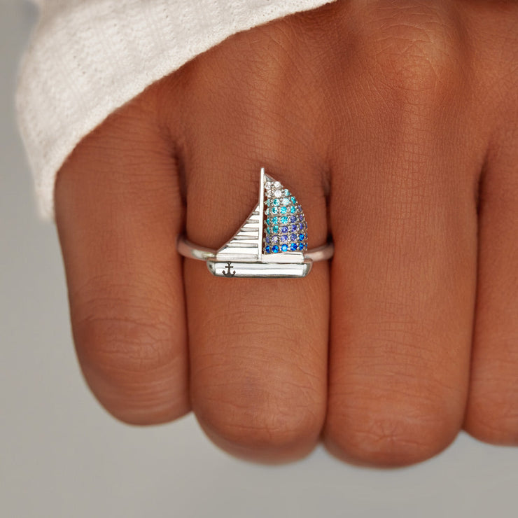 Go With The Flow Ship Ring