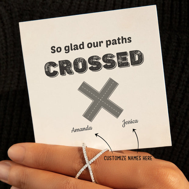 Personalized X Ring - So Glad Our Paths Crossed 