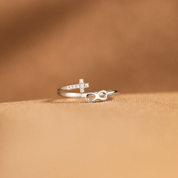 Cross & Infinity Ring