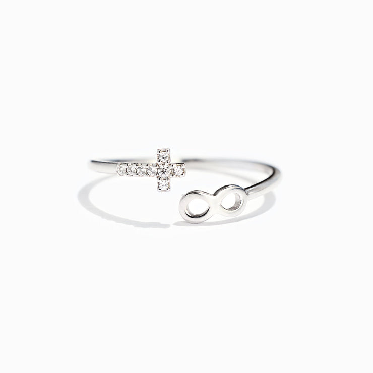 Cross & Infinity Ring