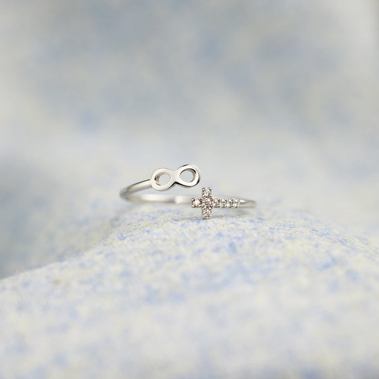 Cross & Infinity Ring