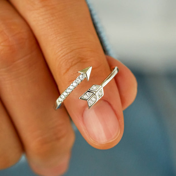 Sterling Silver Ring-Direction Over Speed Arrow 