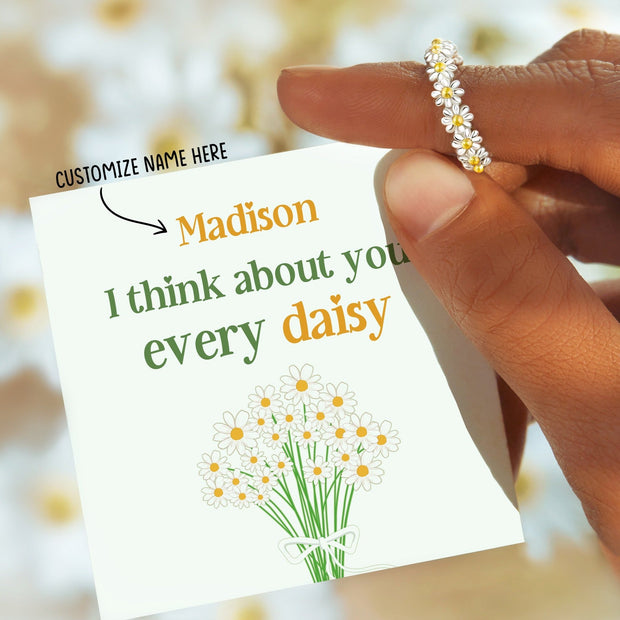 Personalized Think About You Every Daisy Ring