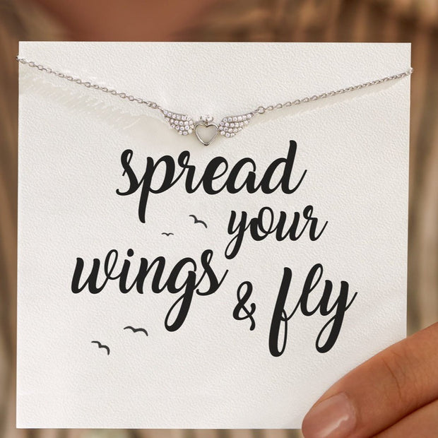 Heart and Angel Wings Necklace-Spread Your Wings And Fly 